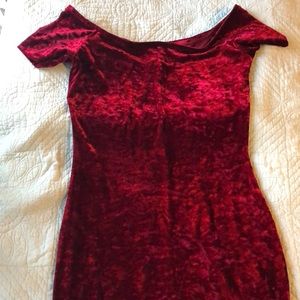 Design Lab Velvet Off the Shoulder Dress